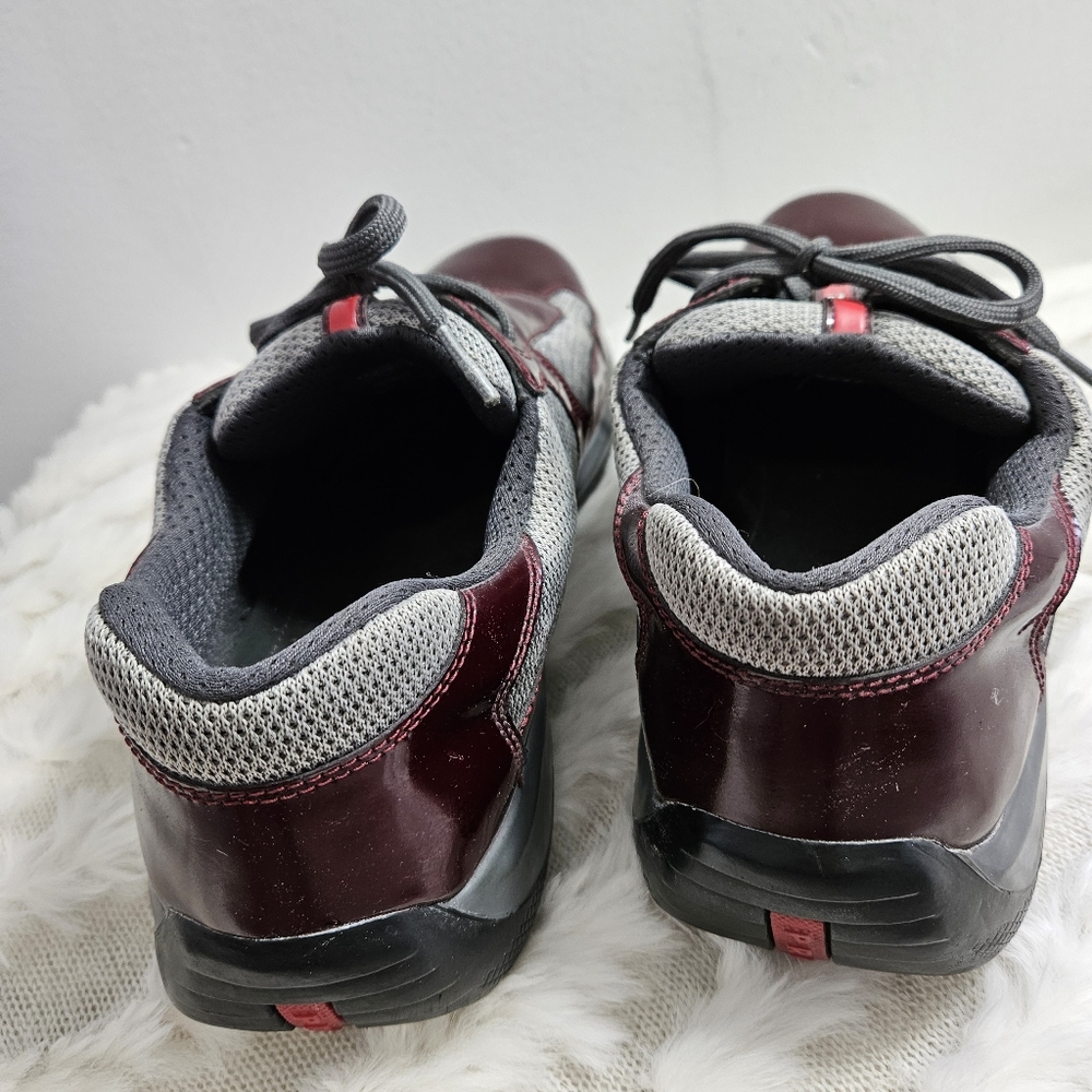Prada Designer Men's Colorblock Burgundy Shoes - Picture 5 of 15